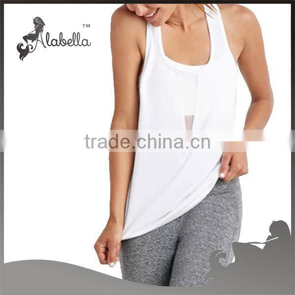 Mesh Panel athletic yoga tank top stringer tank top