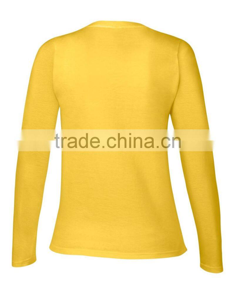 2016 new women's autumn t-shirt, o-neck long sleeve cotton t-shirt custom wholesale