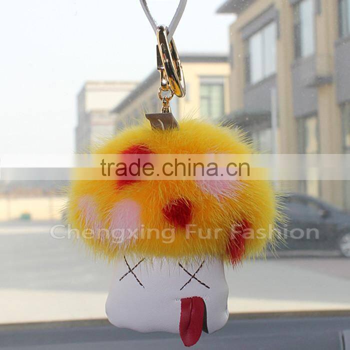 CX-R-01 Cute Design Genuine Mink Fur Keyring