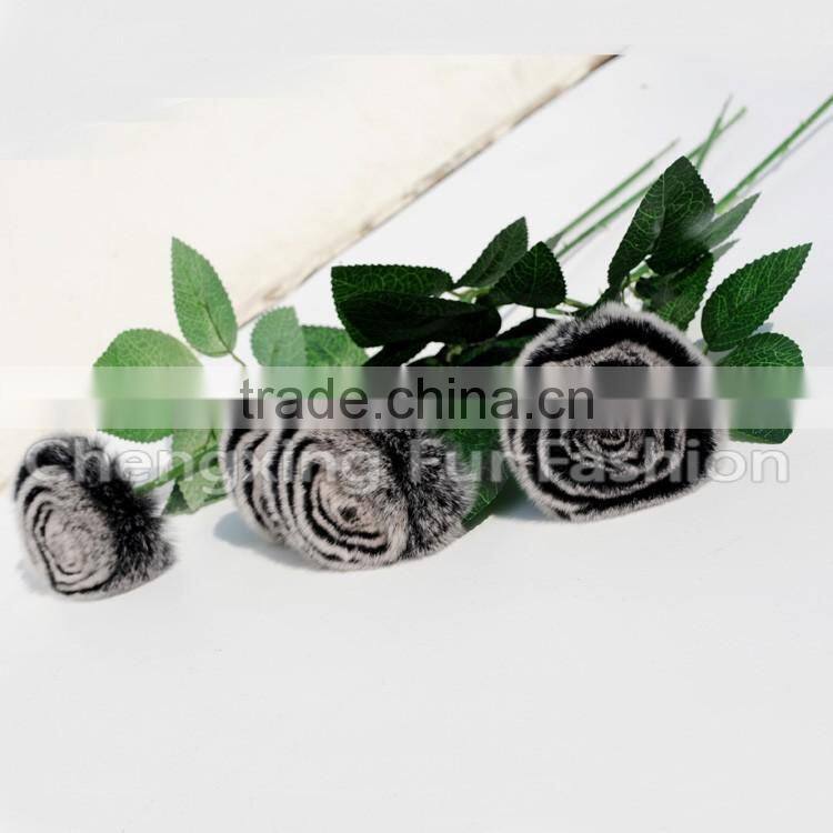 CX-A-69B China Factory New Products Rex Rabbit Fur Indian Wedding Flower