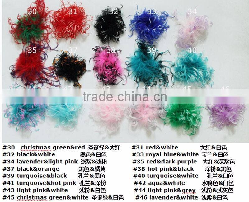 China wholesale multicolor hair accessories or clothes decotation curly ostrich feather
