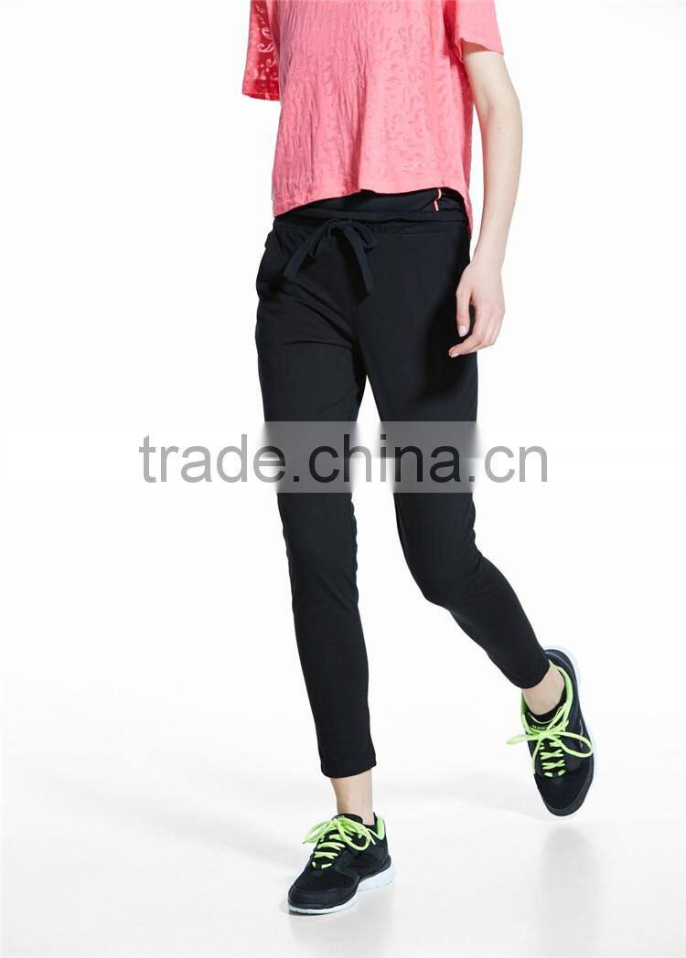 Womens casual black relaxed cheap long yoga pants jogger pants women