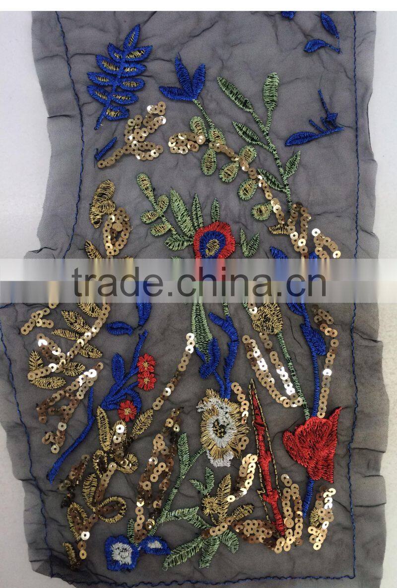 machine embroidered bead sequin accessories for garment