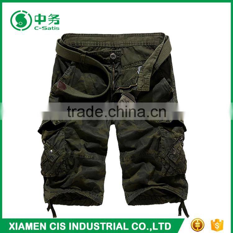 Custom Summer Pure Cotton Army Style Mens Camo Printed Cargo Shorts