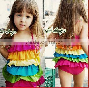 Hot sale three-piece swimsuit baby Leopard swimwear sun hat child swimwear twinset Bikini swimwear with cap girl swimsuit