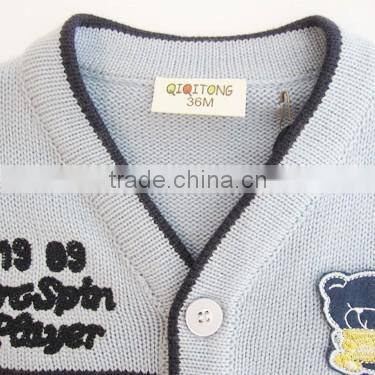Woolen Baby Boy Cardigan Sweater Kids Computer Knitted Pattern Unisex Sweater For Wholesale