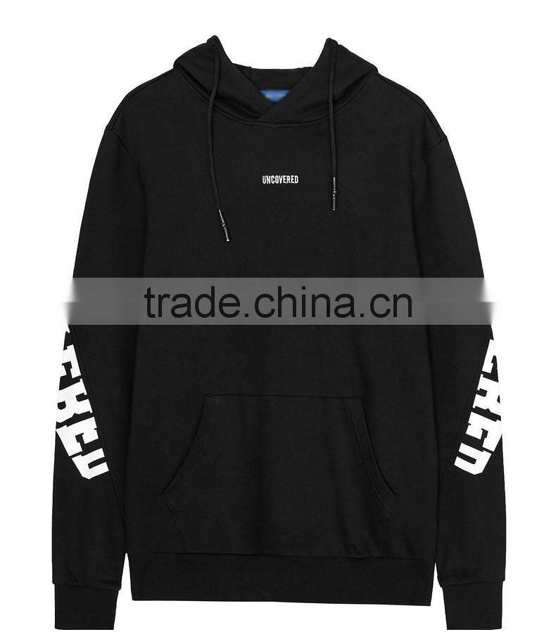 2017 Custom Printed Mens Cotton Hoodies Sweatshirt Pullover with embroidered logo