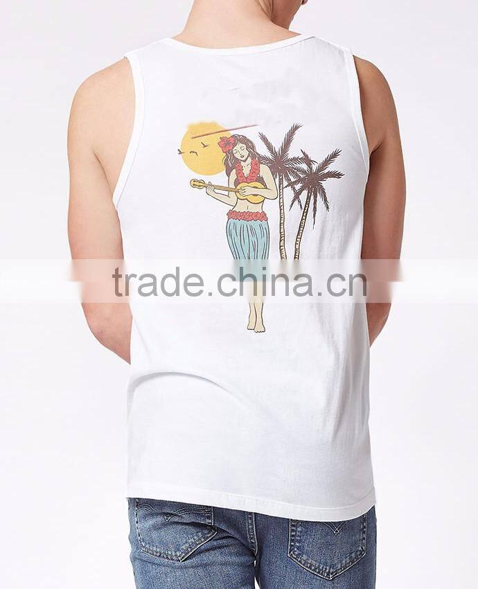 Creative designed Scoop-neck men's tank tops