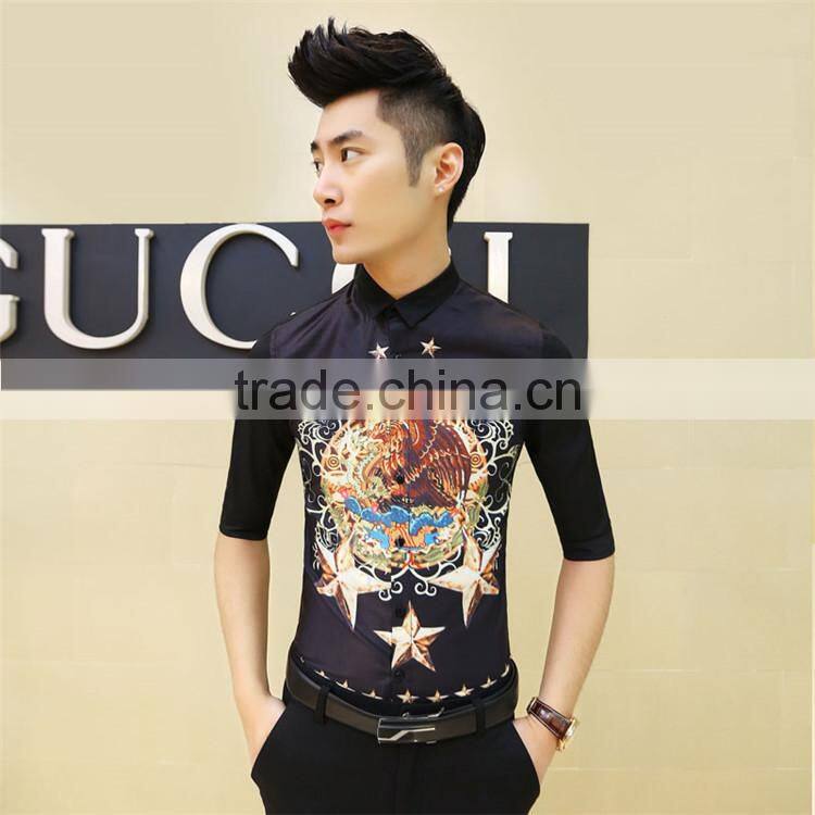 2015 High Quality 100% Cotton custom design pirate shirt for men