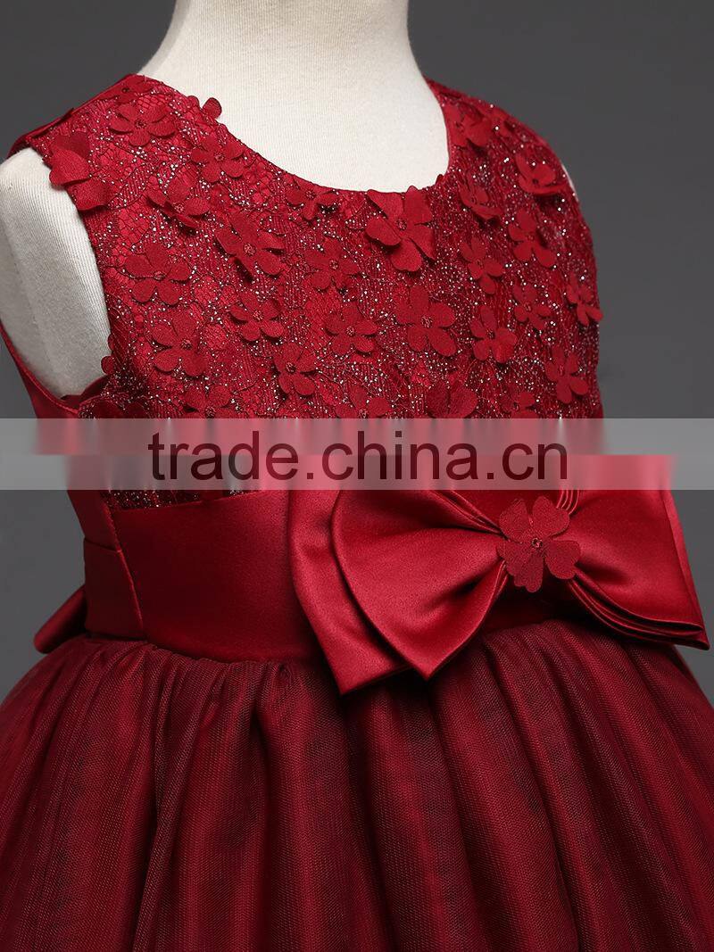 New girls party dresses summer sleeveless lace muslim wedding dress