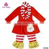 2017 Spring Girls Clothing Sets Style Elk Red T-Shirt Elk White Pants Set Boutique Outfits Kids