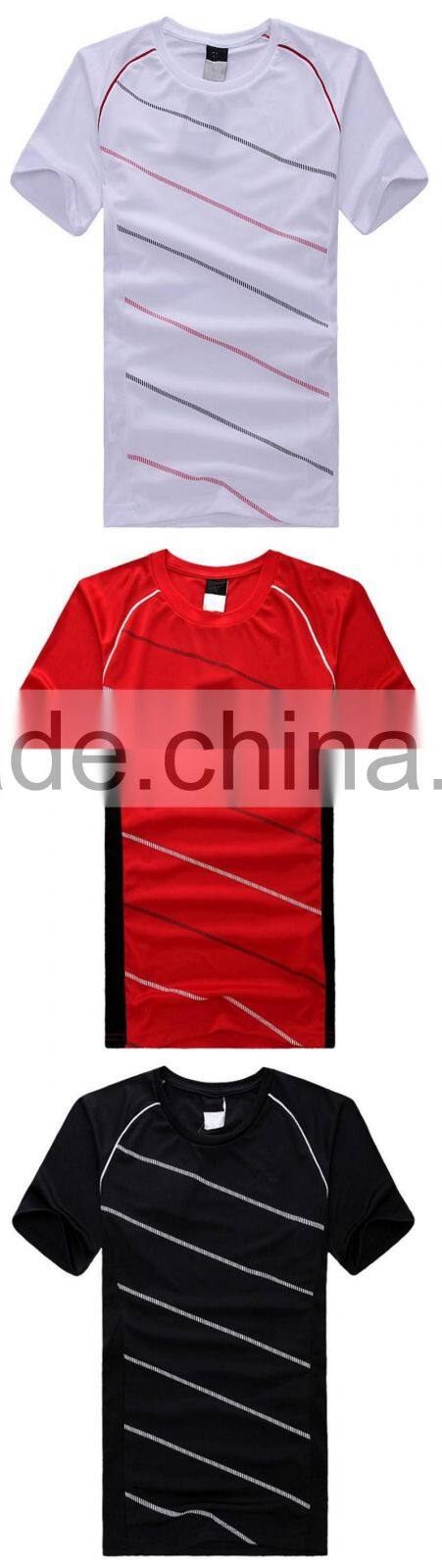 100% polyester white wholesale striped men blank t shirt