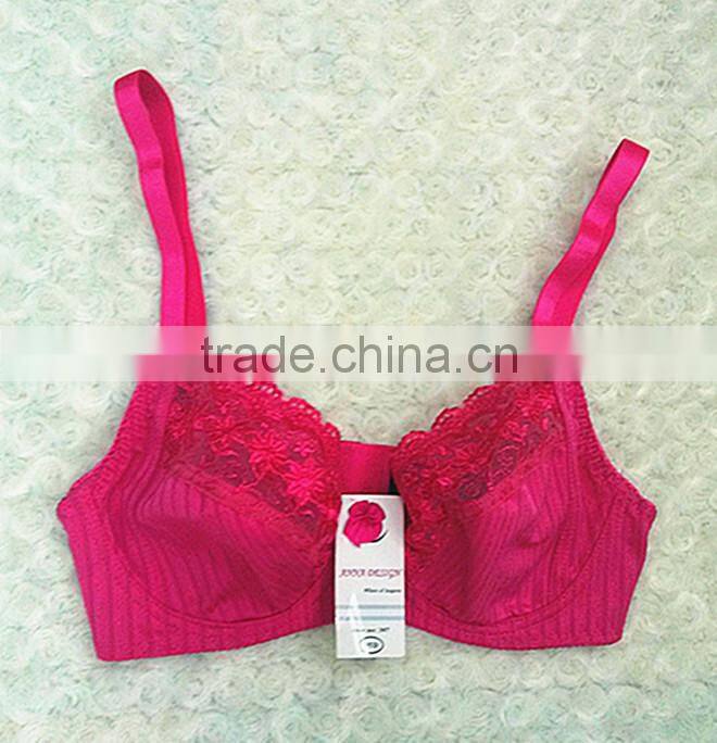Beautiful flower embroidery women sexy bra name brand