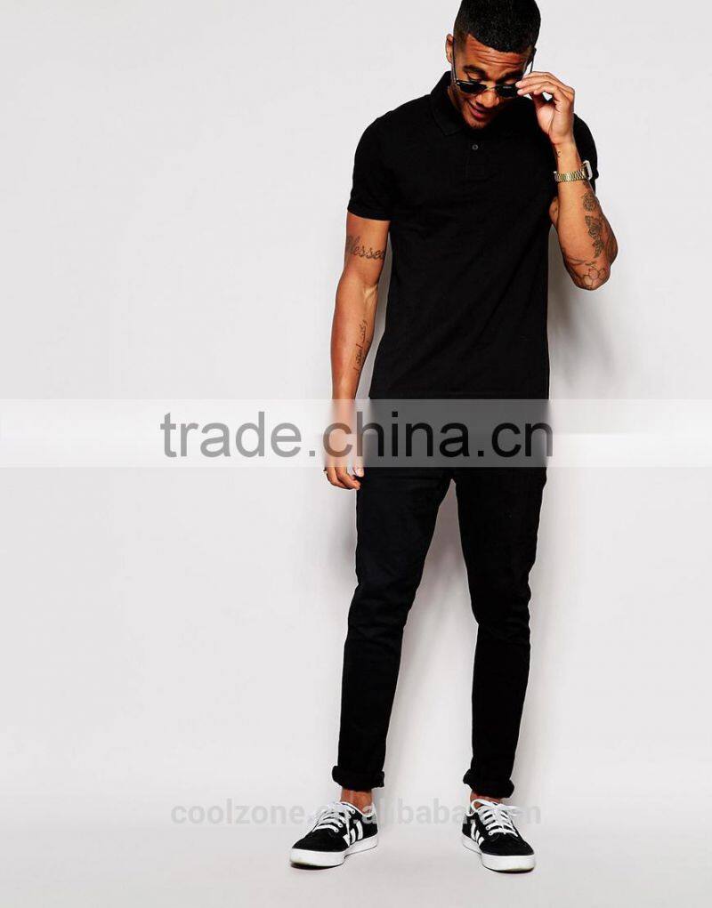 High quailty muscle fit short sleeve polo shirt for men