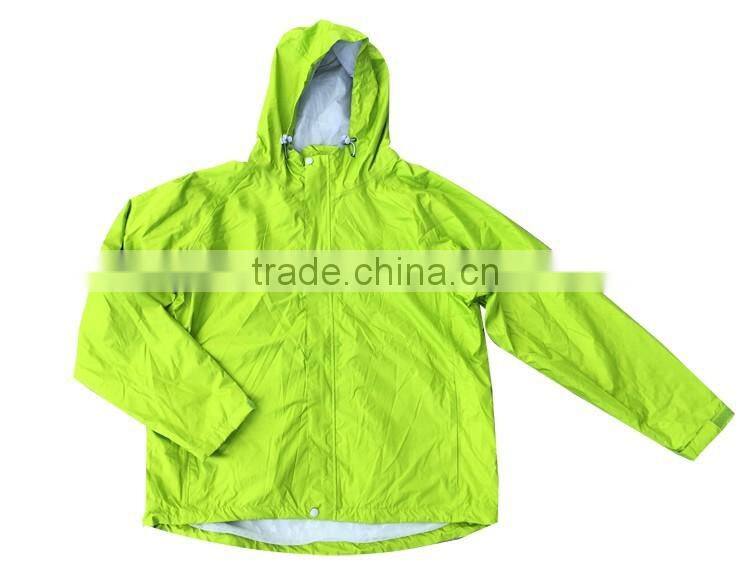 Waterproof raincoat men varsity handbag raincoat polyester rain jacket with pouch bag