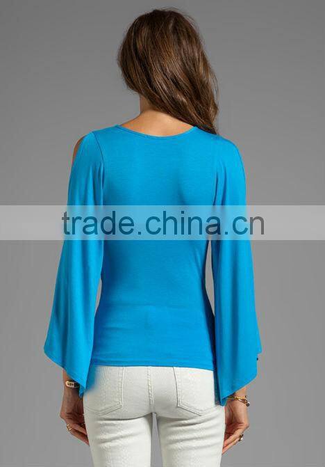 open shoulder wrap front top