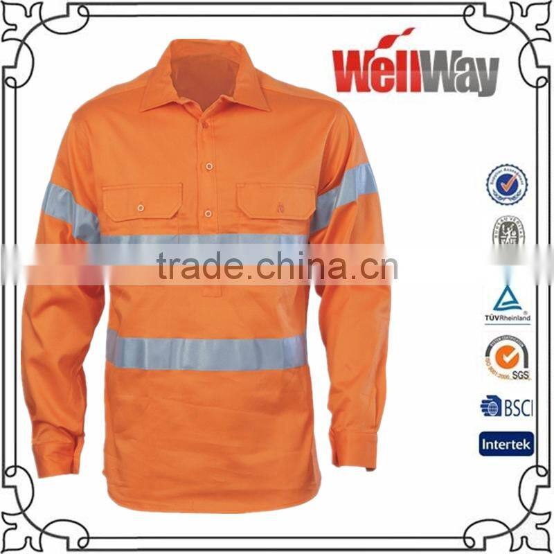 Mens breathable reflective safety work shirts