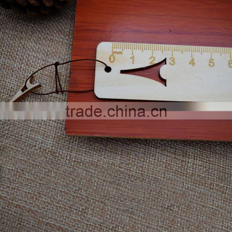 Korean Souvenir Stationery Wood Ruler With Pendant Craft