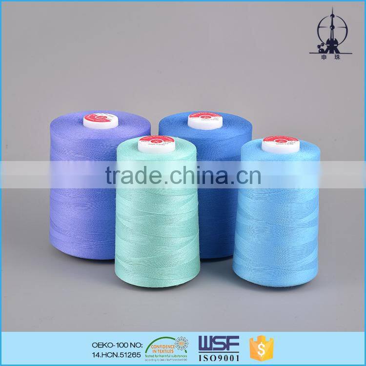28s/2 40tex 80ticket Spun polyester stock lot high strength sewing thread for jeans