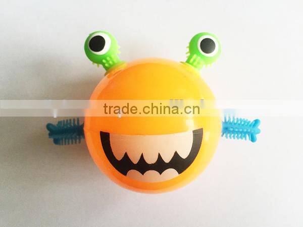 5.5cm 7cm TPU Flashing frog monster squishy puffer frog toy TPR puffer ball