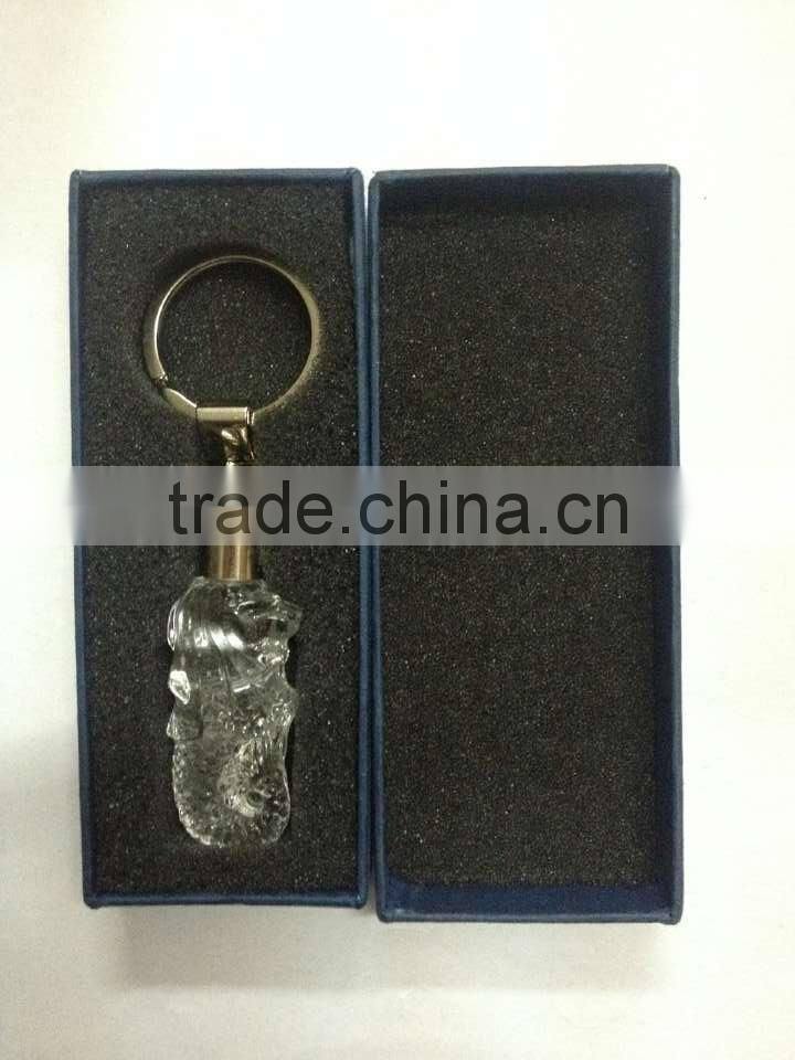New Arrival Crystal Singapore Merlion Model With LED Keychain For Souvenirs Gifts KJJ-03
