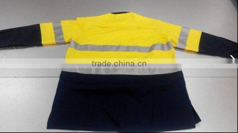 fluorescent yellow reflective fireproof work shirts