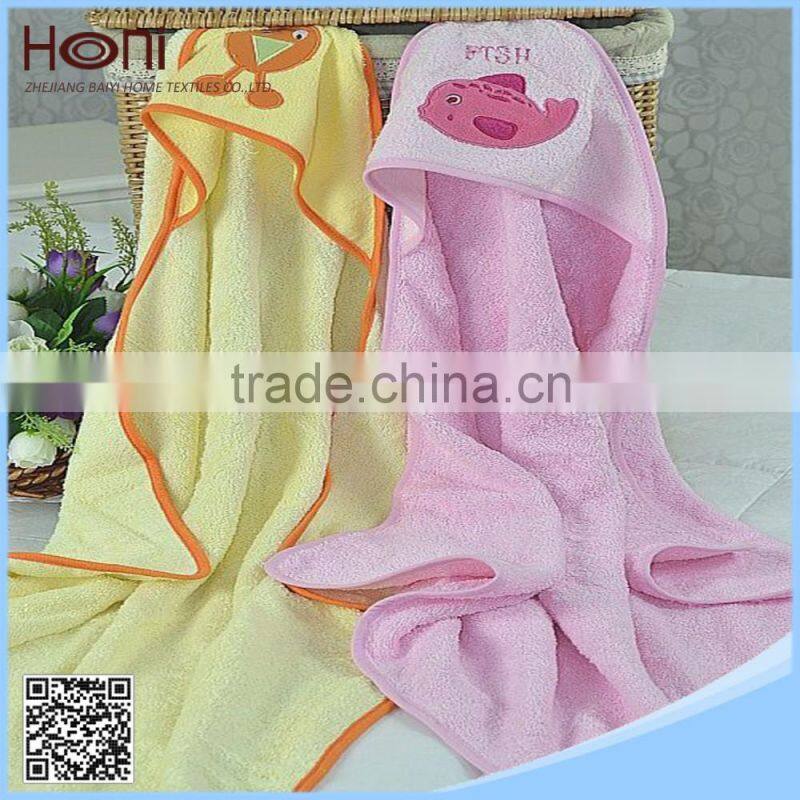 Animal hooded 100% cotton embroider baby bath towel