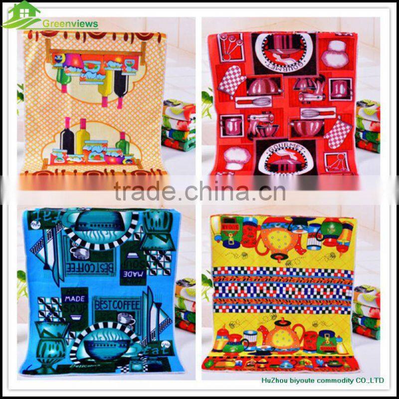 Wholesaler tea towel in stock printed kitchen tea towel photo print tea towel