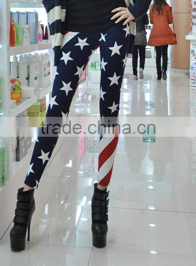 hot selling stars stripes american flag leggings woman skinny leggings fashion 2014