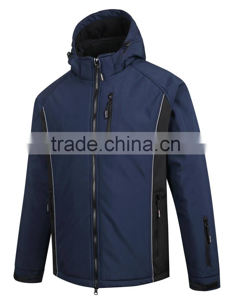 polyester padded men's winter warm waterproof softshell jacket uniform