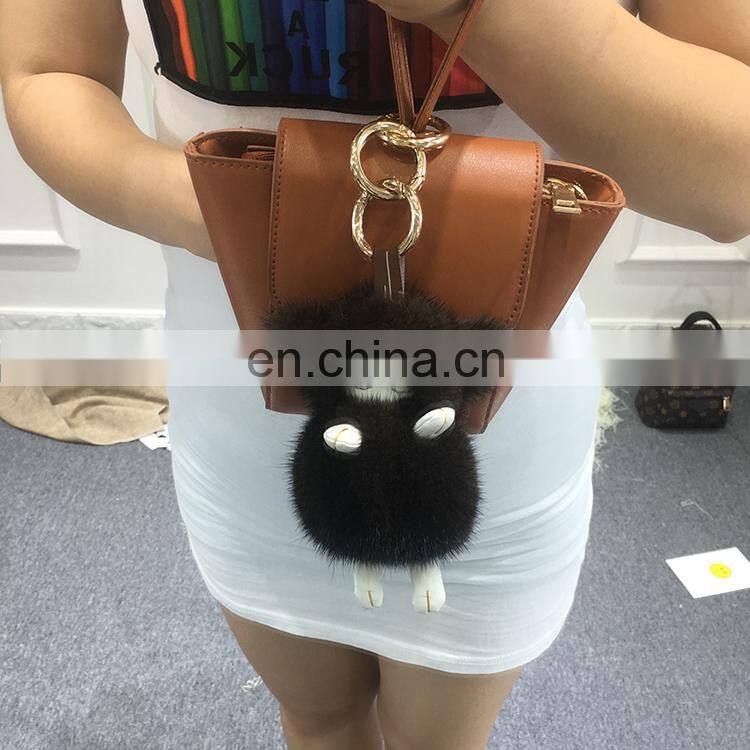2016 Luxury Fur Accessory Korea Soft Nice Genuine Mink Fur Sheep Keyring