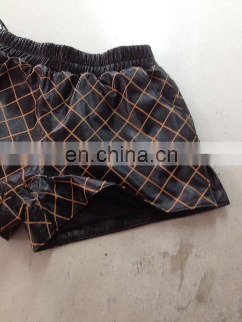 2015 new style ladies sheep leather short pants