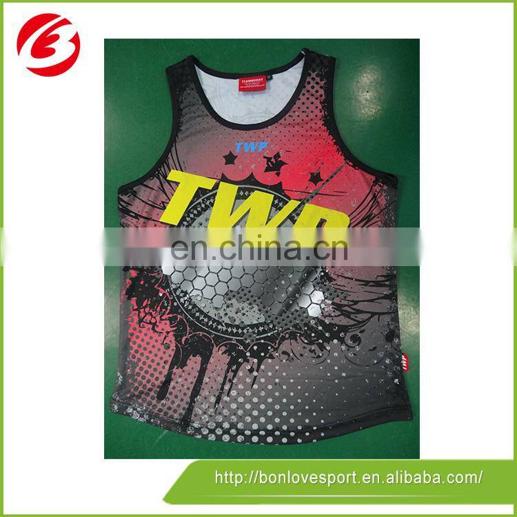 Custom sublimated running singlet for men