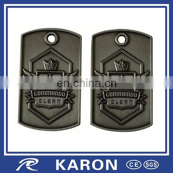 wholesale custom debossed logo solid brass dog tag