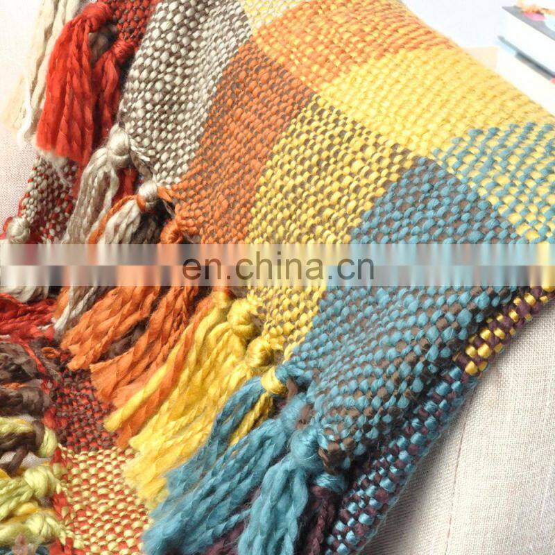 60"x 50" Inc Fun Colors Bright Woven Throw Blanket with Tasseled Ends