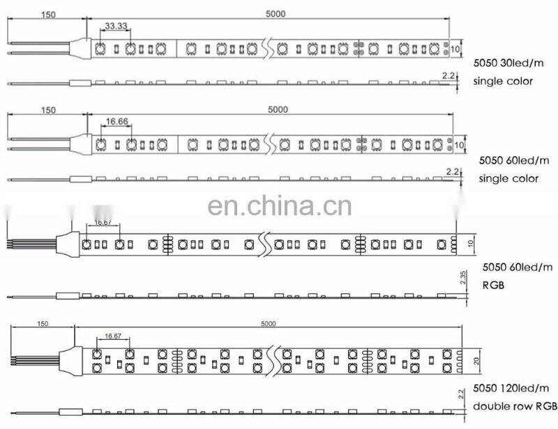 JST PAP 04V S 4pin connector cable SMD5050 custom made RGB led strip
