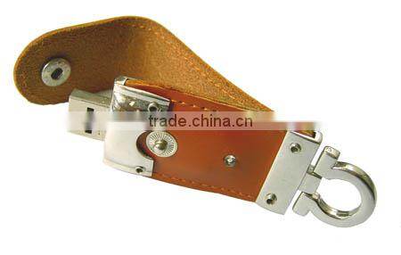 leather usb in different color with press printing 16gb