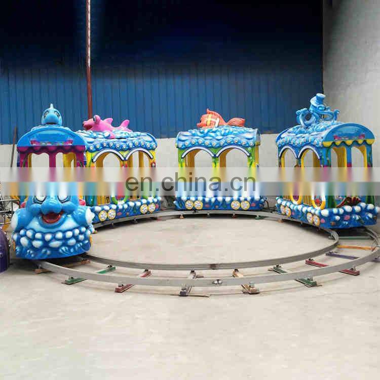 Amusement park rides kids electric train ocean track train