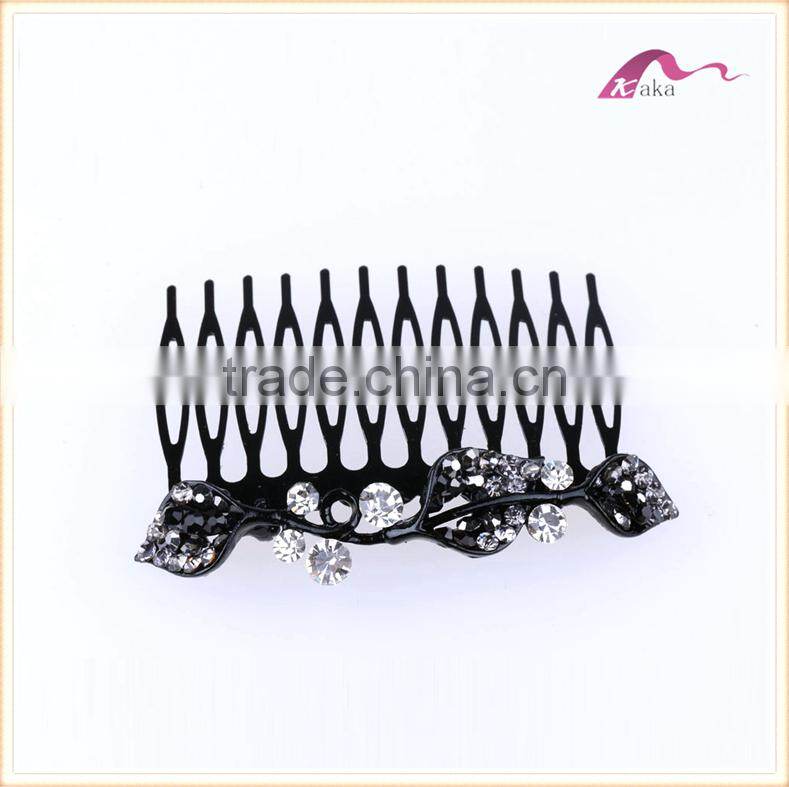Fancy China Factory Price Twinkle Crystal Hair Clips Fashion Women Metal Flower Hair Combs Headwear Accessory