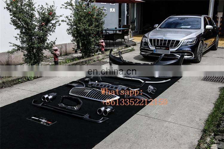 2018year- S class W222 S63/S65 body kit B700 upgrade to B900 front bumper front lip rear diffuser with exhaust tips