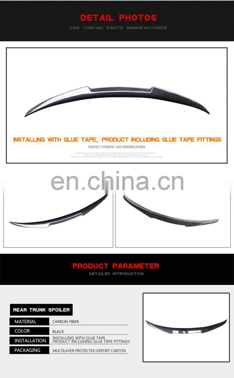 Carbon Fiber Car Trunk Spoiler for Volkswagen Passat B8 M4 style 2019 2020