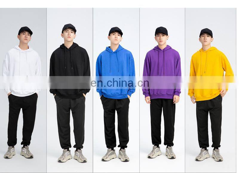 Wholesale Plain logo  Organic Cotton Men's Sweatshirt Blank Fleece Oversized Custom Unisex Men Hoodies