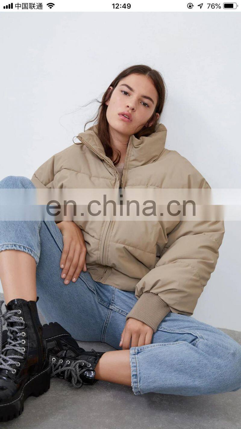 2021 autumn and winter new lazy wind thickened loose cotton jacket trend women's cotton-padded jacket bread jacket