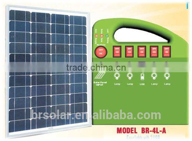solar System for home Lighting with USB phone charger for rural area