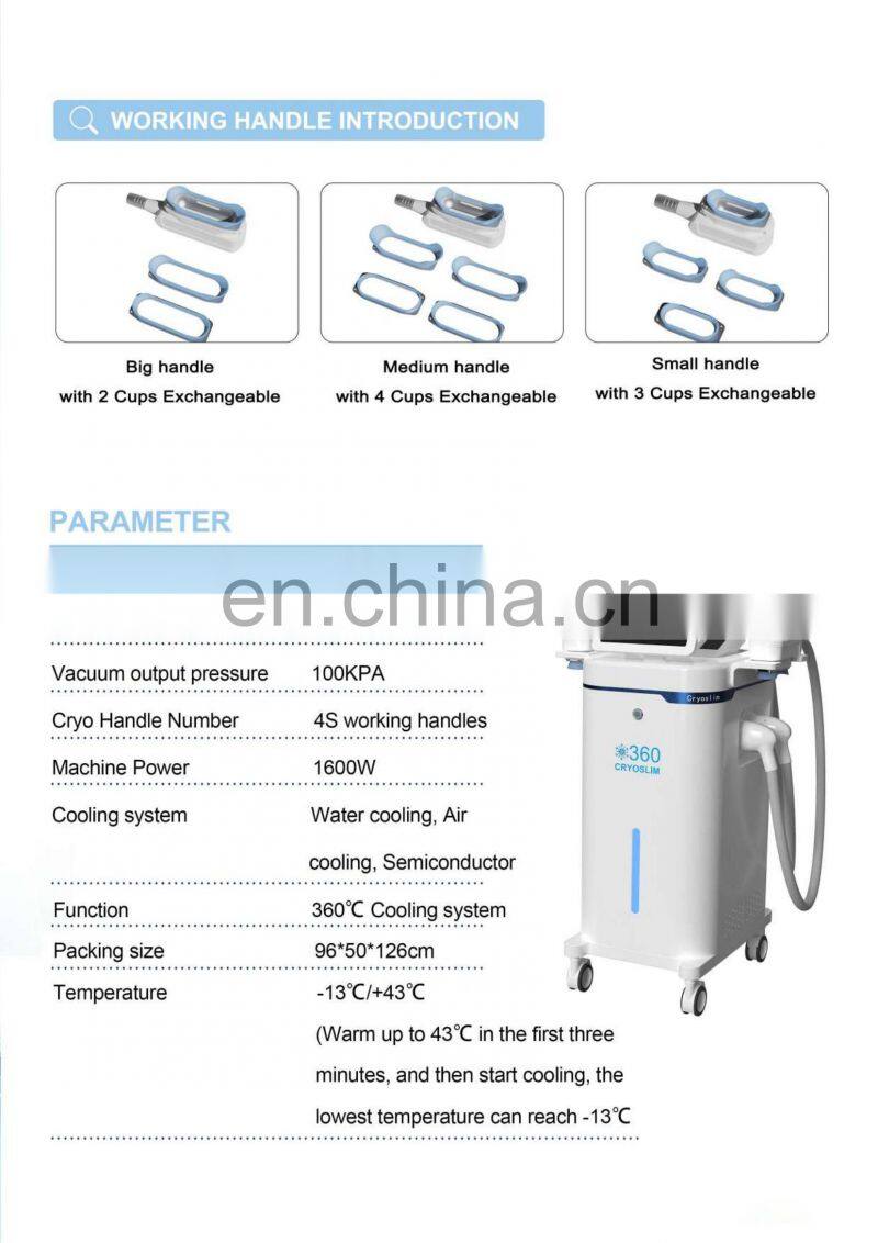 360 Fat Freeze -15 etg50 4s Cyro Fat Freezing Cryolipolysis Equipments