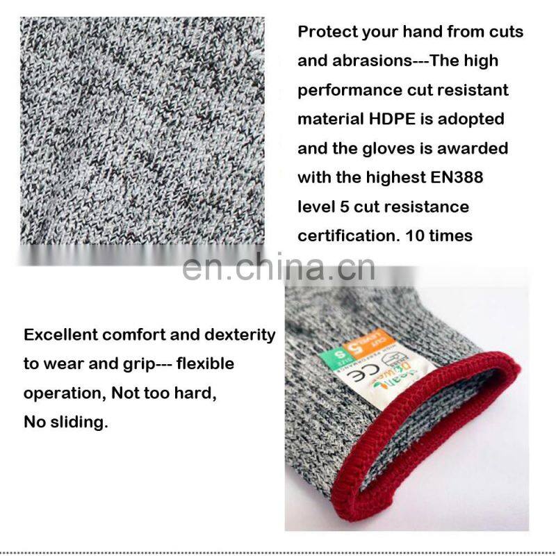 JOHNCOO 5 HDPE Work Gloves EN388 Certified Hand Protection Cut Resistant Safety Gloves