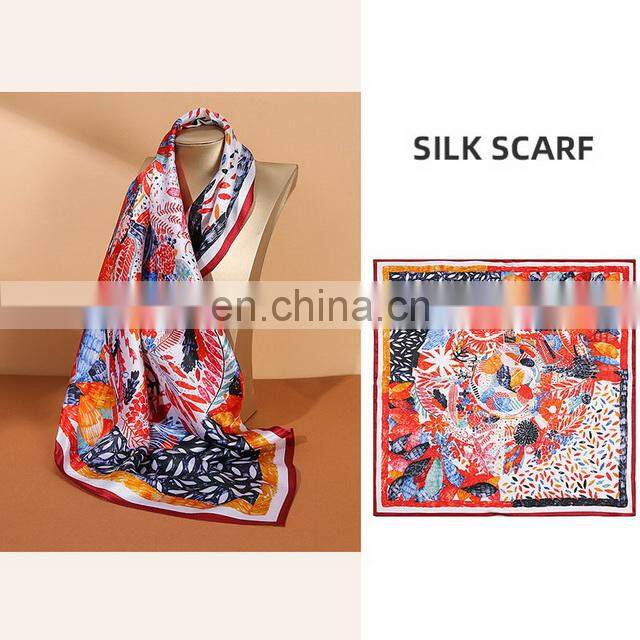 Luxury Vintage Unique Pattern Custom Square 100% Natural Silk Scarves For Women