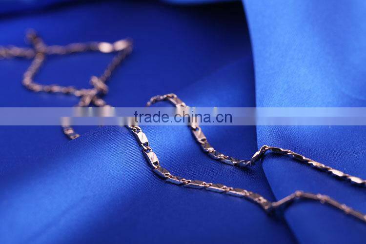 2015 gold jewellery long fashion chain & coffee gold plated link chain