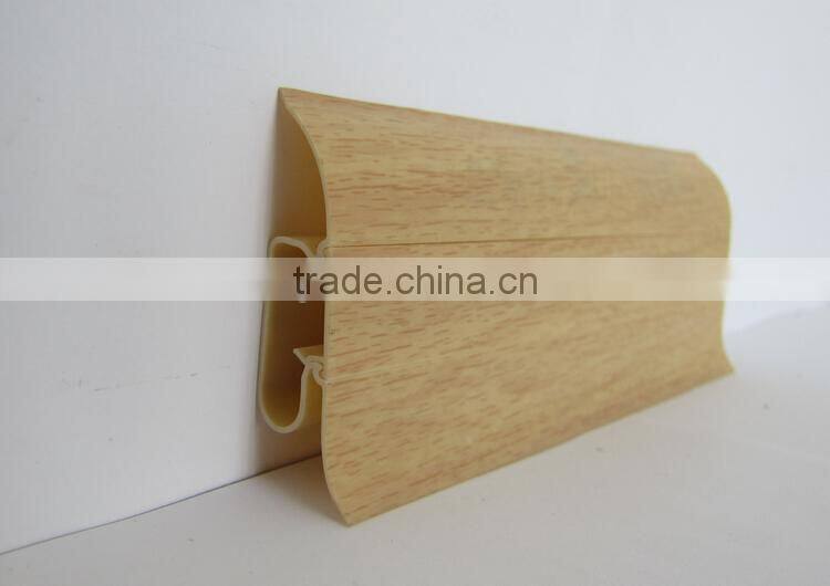 Cheap price polyurethane flooring baseboard pvc moulding ( size 2700*54mm)