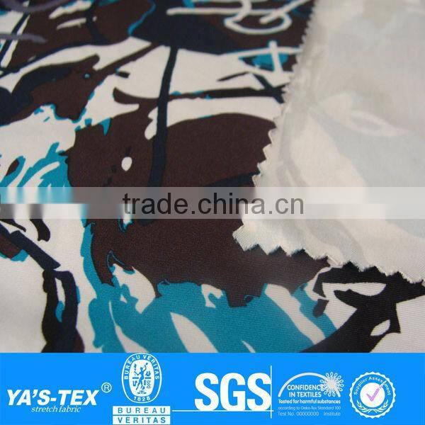 Floral swimwear fabric printed stretch fabric with nylon spandex